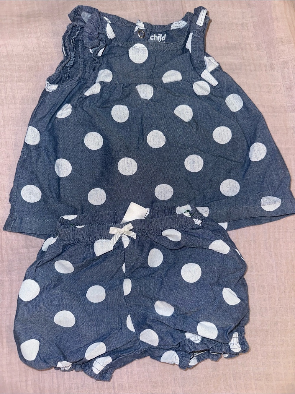 Carter's Navy Top & Shorts Polka Dot Set
